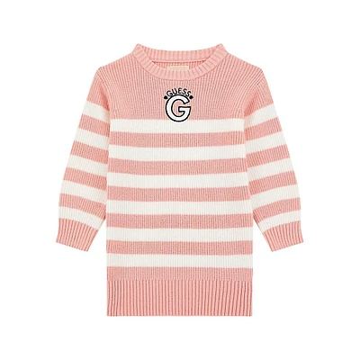 Little Girl's Striped Long-Sleeve Sweater Dress