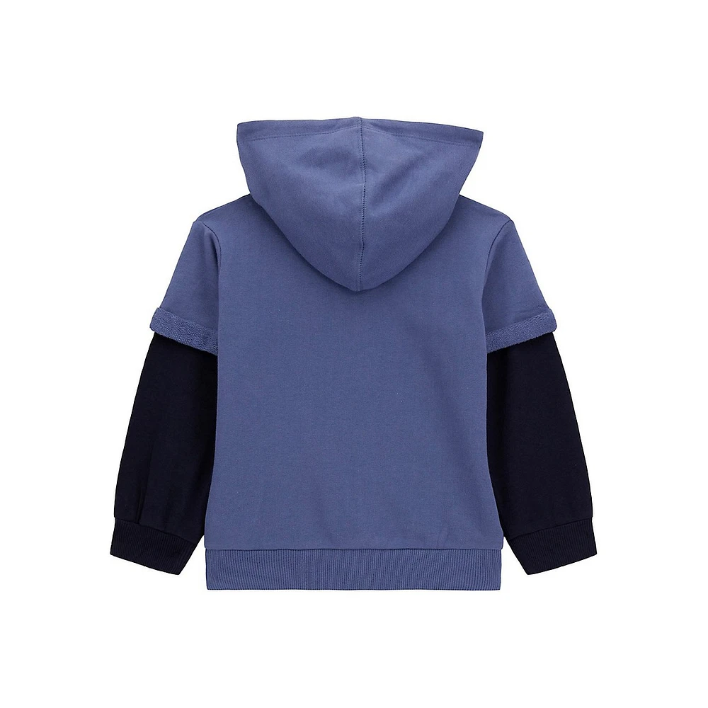 Little Boy's Organic Cotton Hooded Full-Zip Top