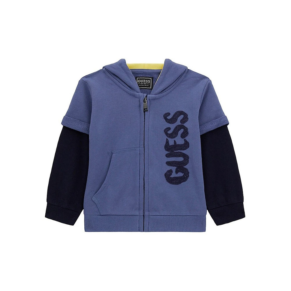 Little Boy's Organic Cotton Hooded Full-Zip Top