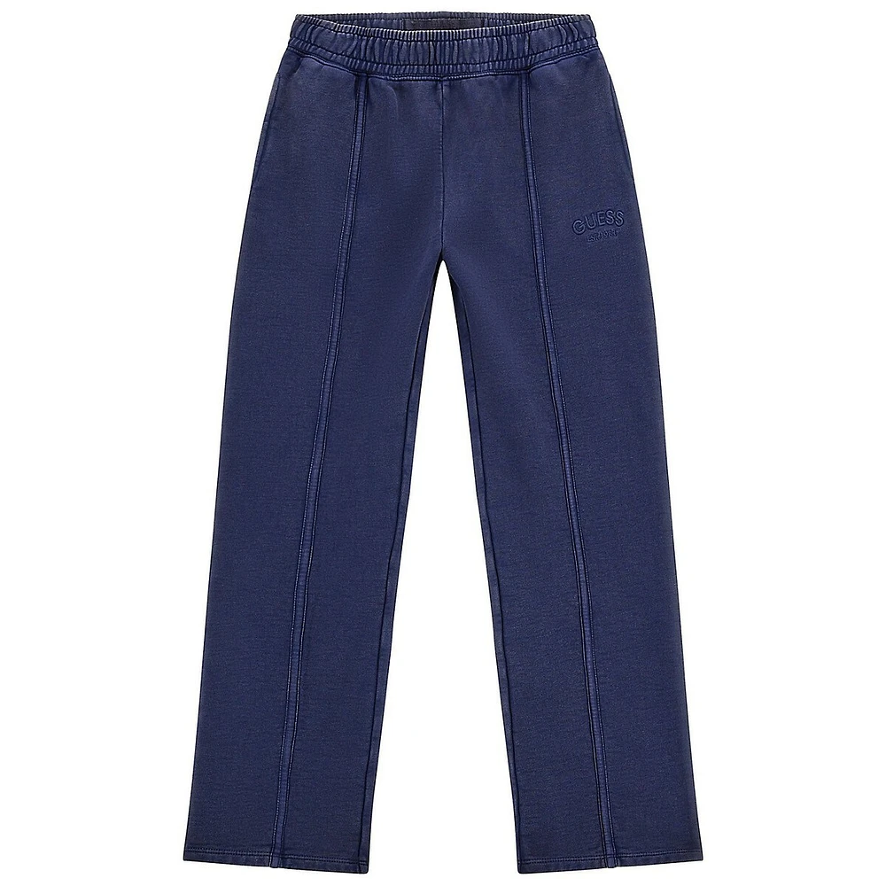 Girl's Organic Cotton-Blend Acid-Wash Active Pants