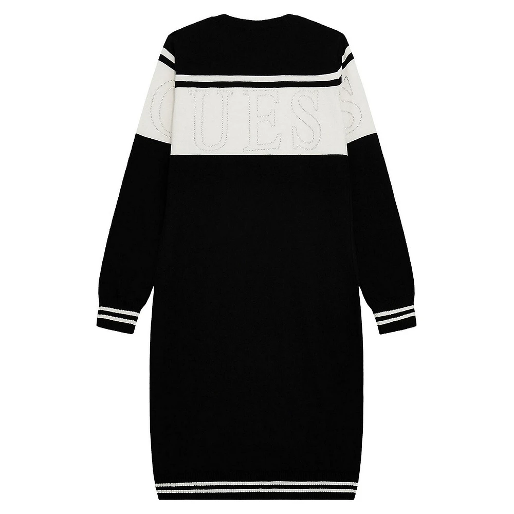 Girl's Long-Sleeve Hotfix Logo Sweater Dress