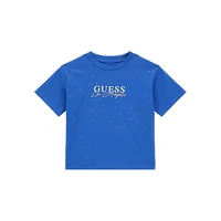 Girl's Rhinestone-Embellished Logo T-Shirt