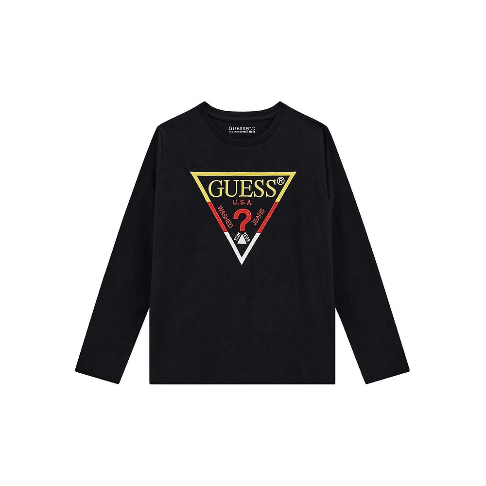 Boy's Triangle-Logo Long-Sleeve T-Shirt