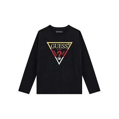 Boy's Triangle-Logo Long-Sleeve T-Shirt