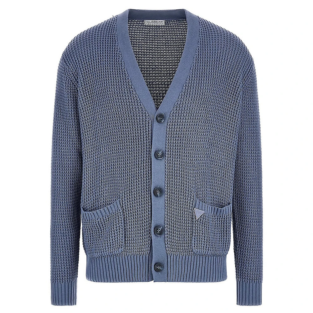 Desmond Waffle-Stitch Cardigan