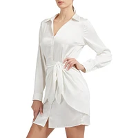 Alya Wrap-Tie Shirt Dress