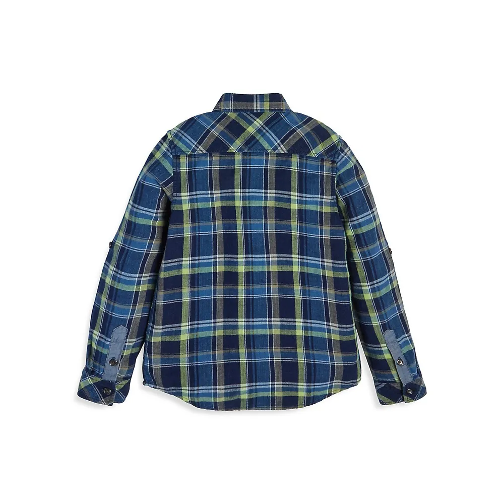 Boy's Plaid Poplin Shirt