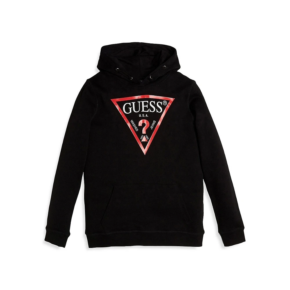 Boy's Triangle Logo Organic Cotton Fleece Hoodie