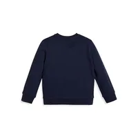 Little Boy's Triangle Logo Organic Cotton Fleece Sweatshirt