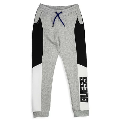 Boy's Colourblocked Organic Cotton Logo Joggers