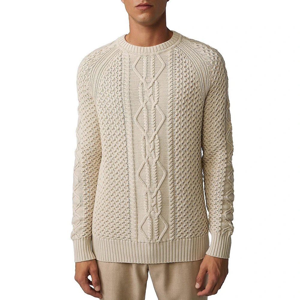 Adrian-Rz Slim-Fit Organic Cotton Textured Sweater