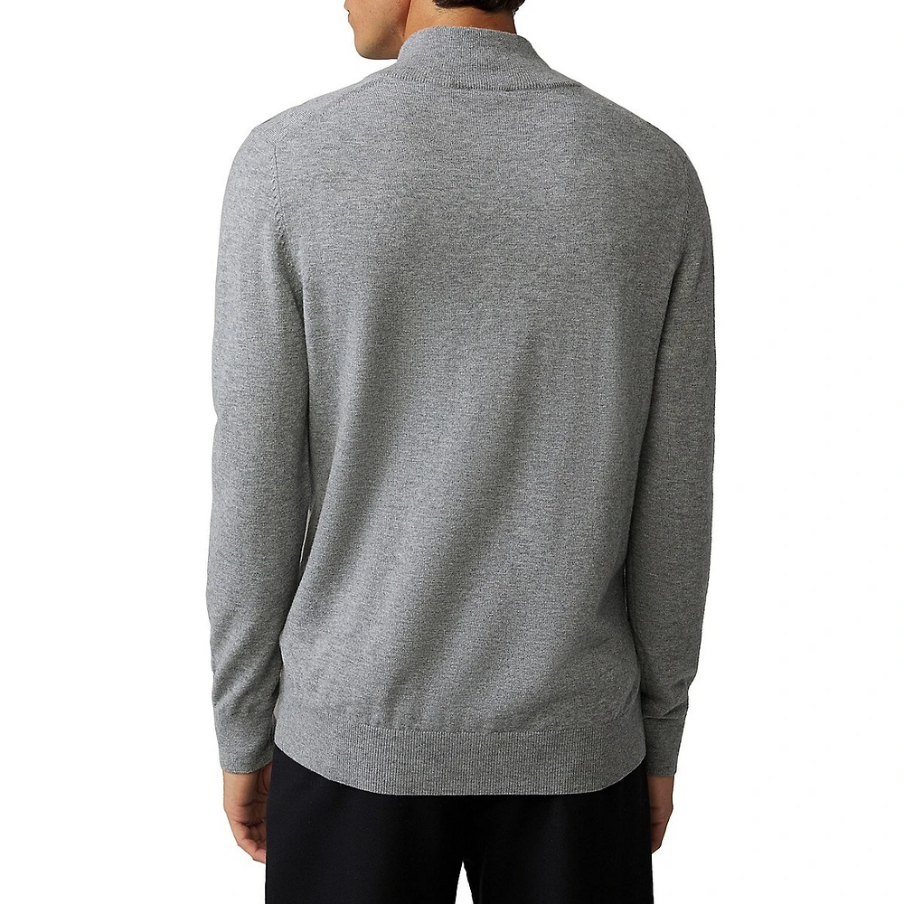 Luka Wool-Blend Mockneck Placket Sweater