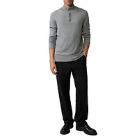 Luka Wool-Blend Mockneck Placket Sweater