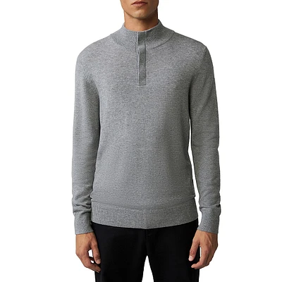 Luka Wool-Blend Mockneck Placket Sweater