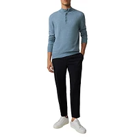 Luka Wool-Blend Mockneck Placket Sweater