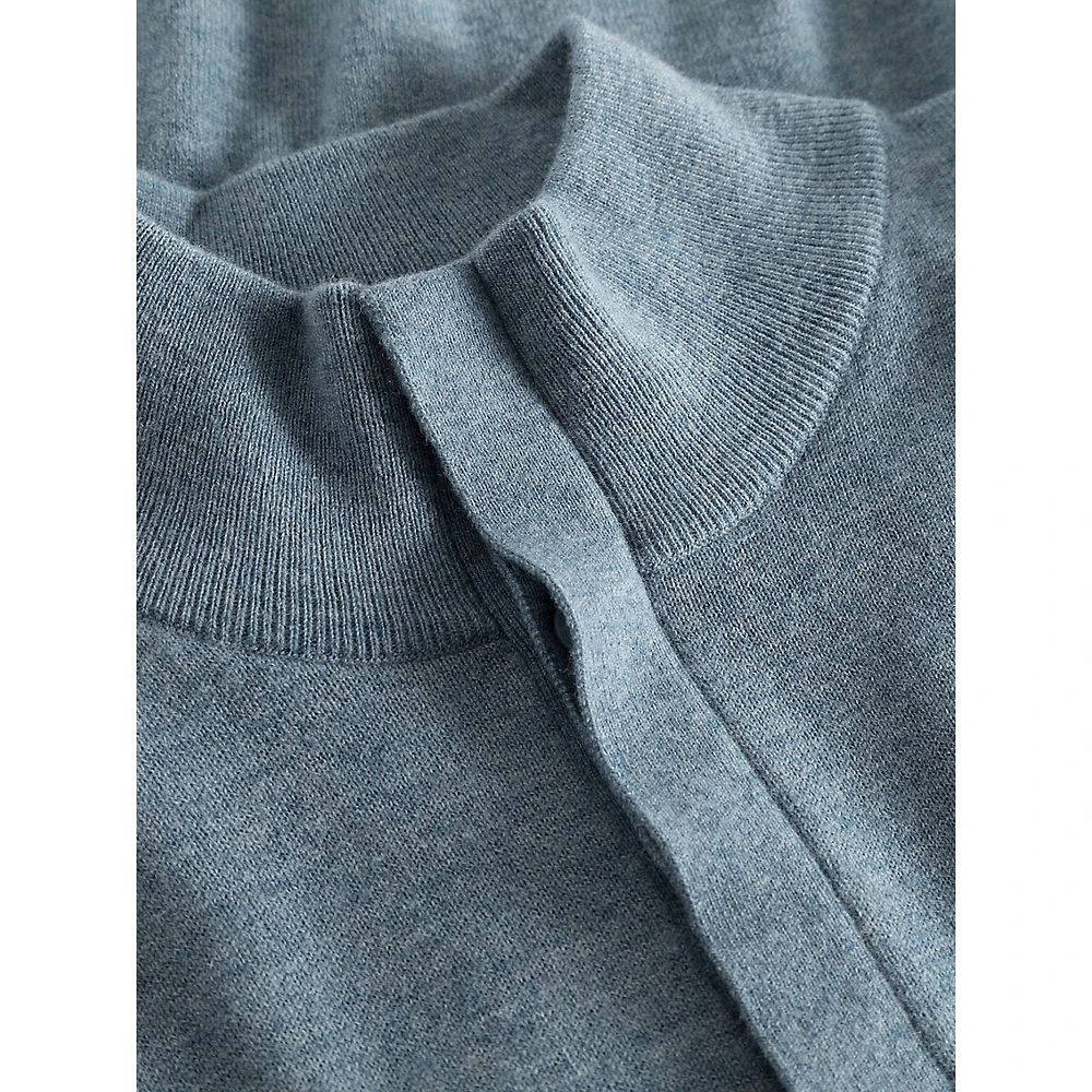 Luka Wool-Blend Mockneck Placket Sweater