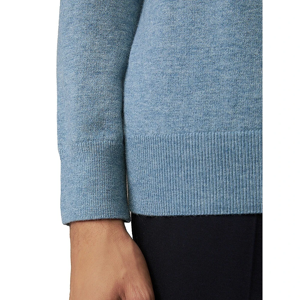Luka Wool-Blend Mockneck Placket Sweater