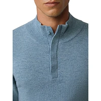 Luka Wool-Blend Mockneck Placket Sweater