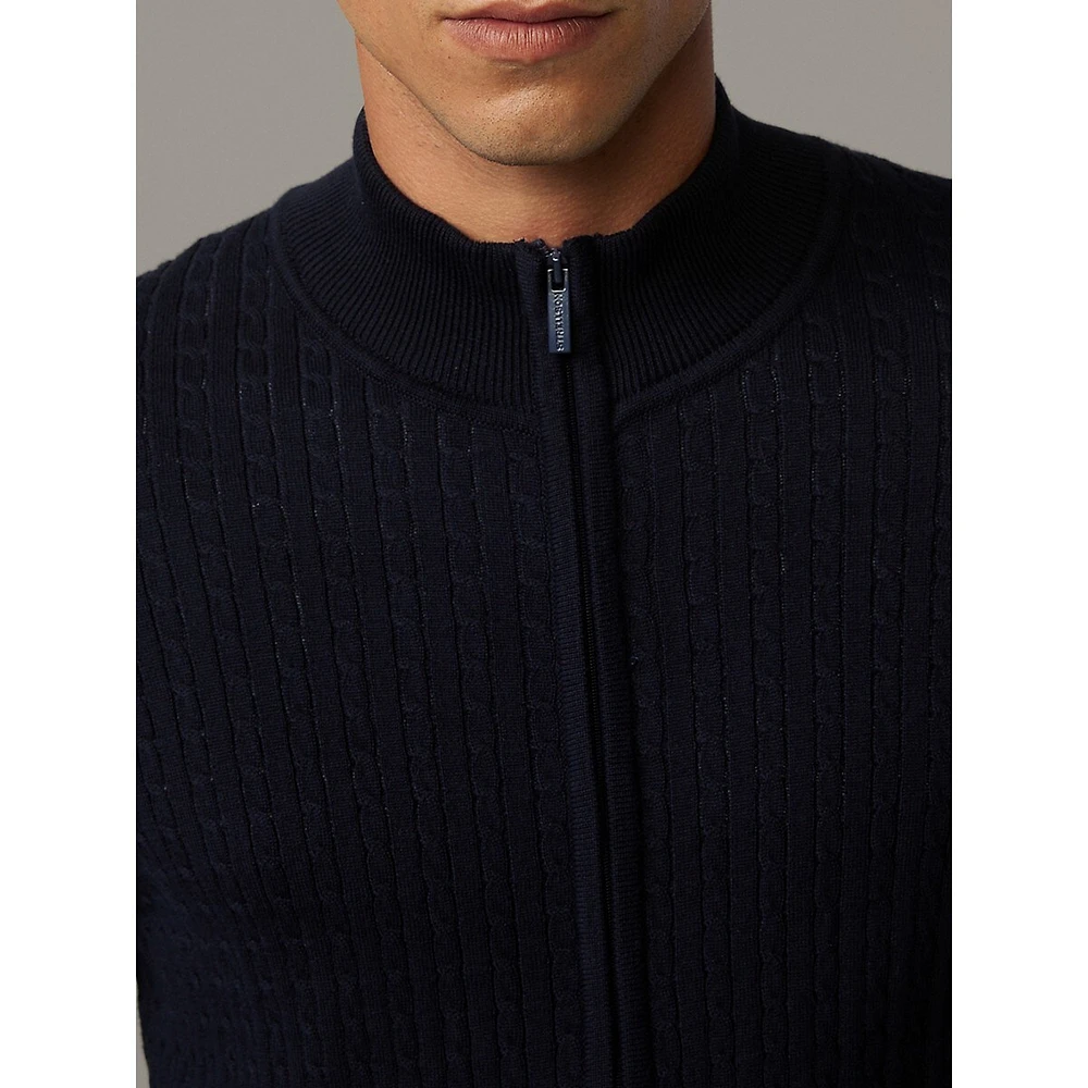 Kito-J Slim-Fit Organic Cotton Mockneck Zip Sweater