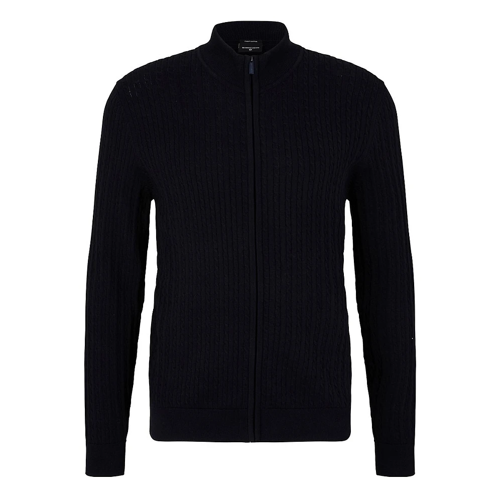 Kito-J Slim-Fit Organic Cotton Mockneck Zip Sweater