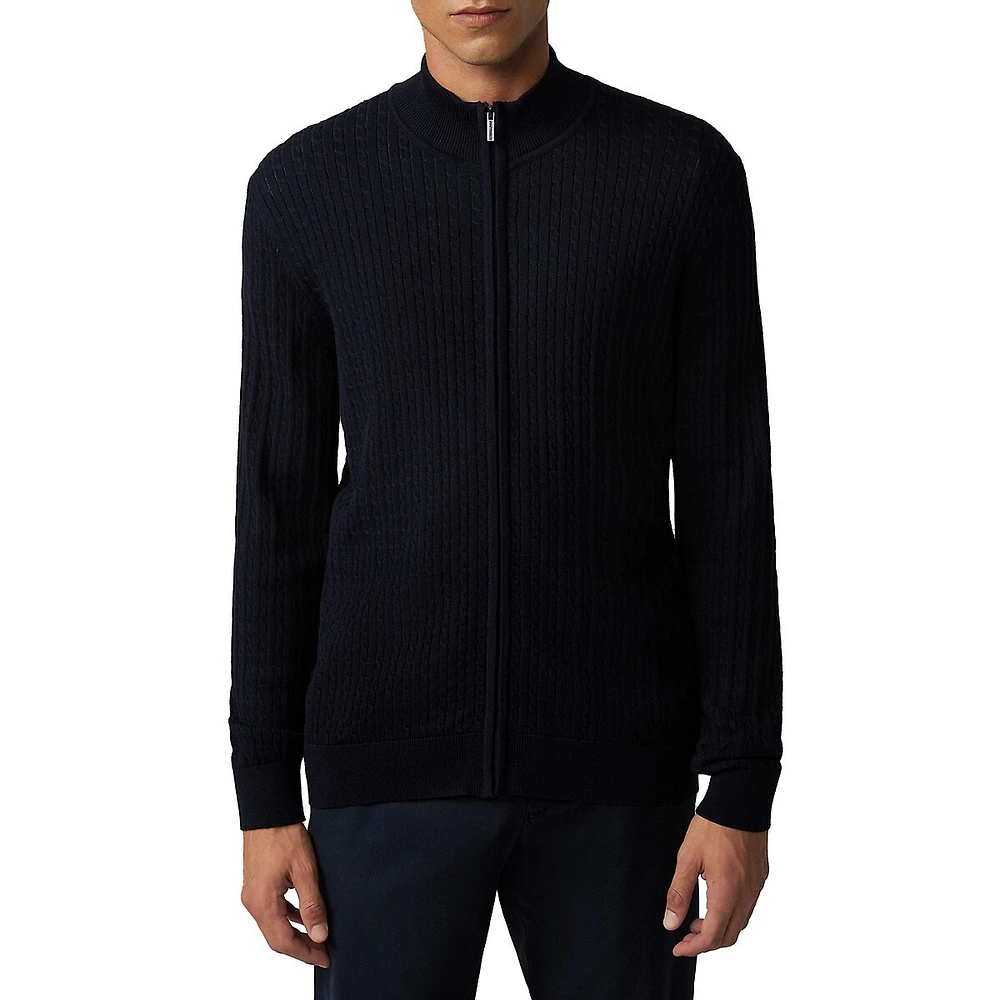 Kito-J Slim-Fit Organic Cotton Mockneck Zip Sweater