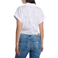 New Short-Sleeve Brigitte Embroidered Tencel Shirt