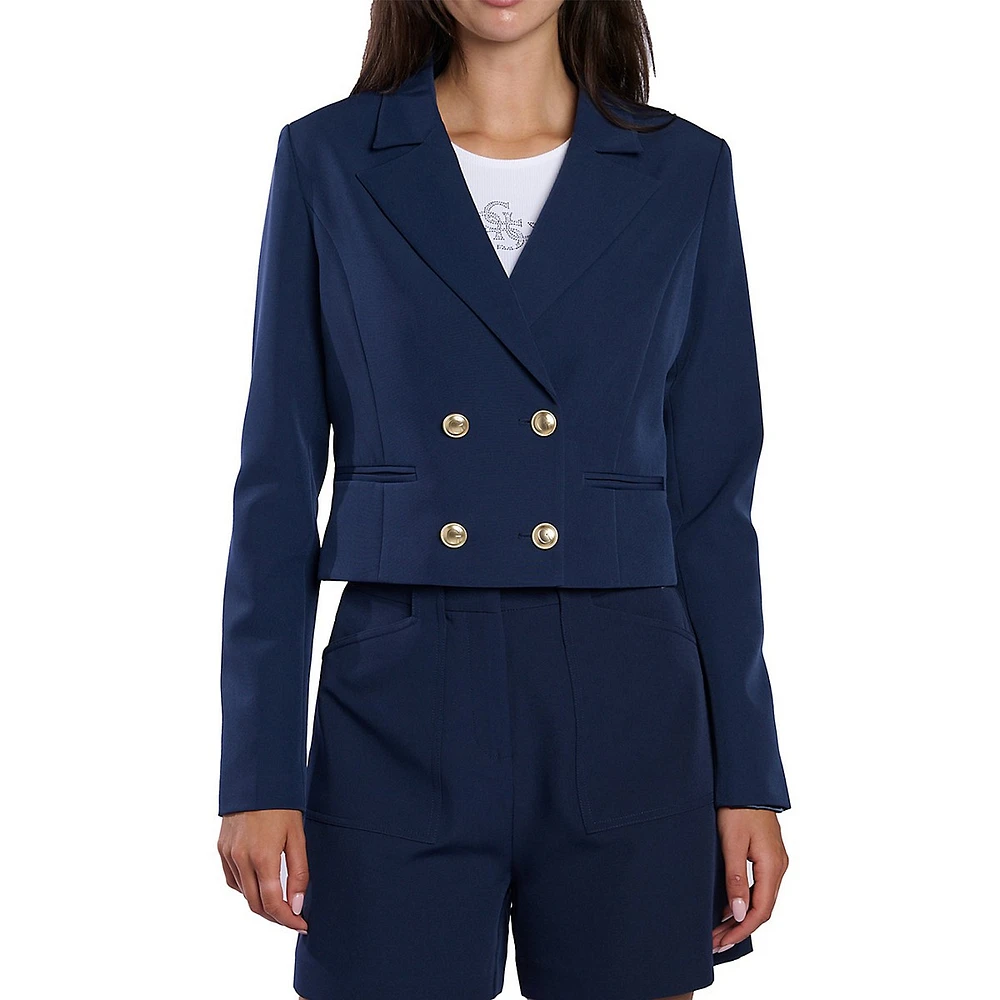 Andree Double-Breasted Cropped Blazer