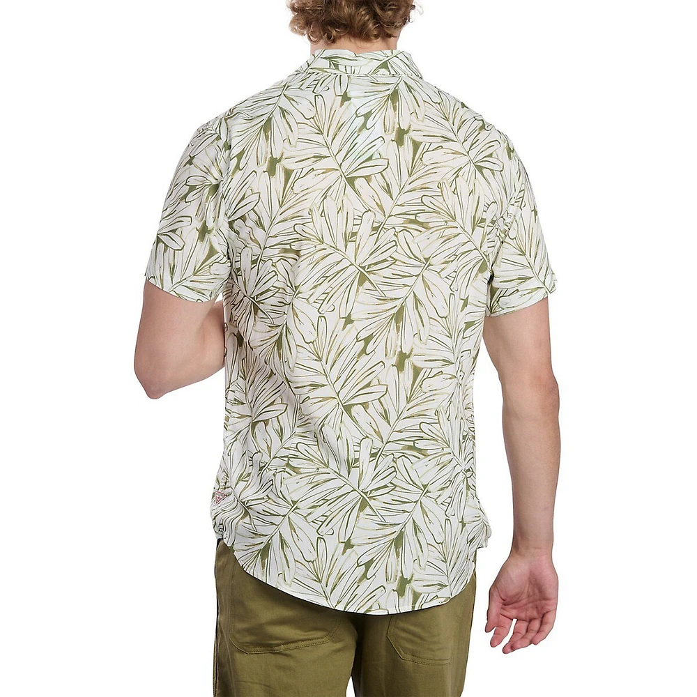 Chemise à manches courtes en rayonne Ecovero, coupe ajustée