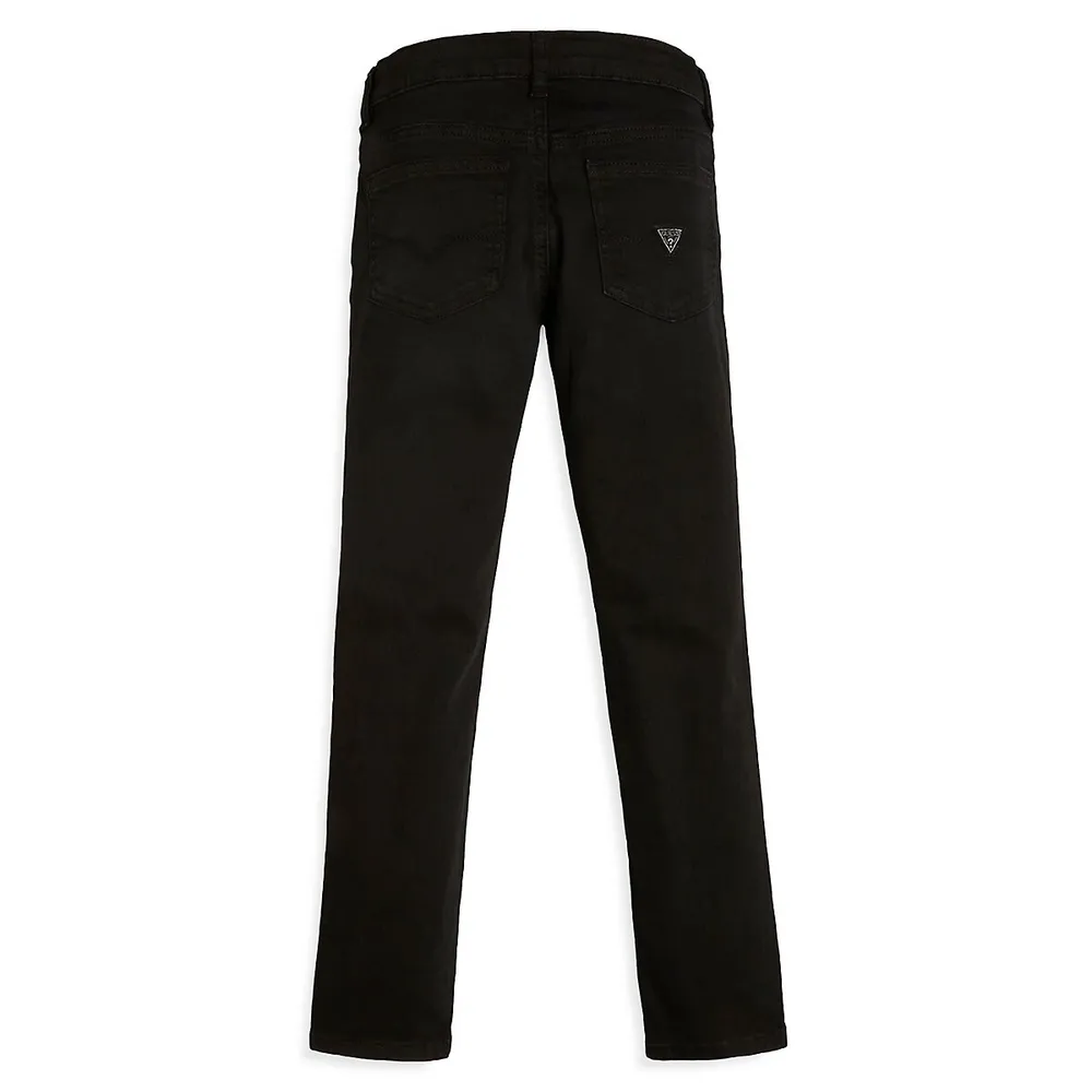 Boy's Cotton-Blend Solid Jeans