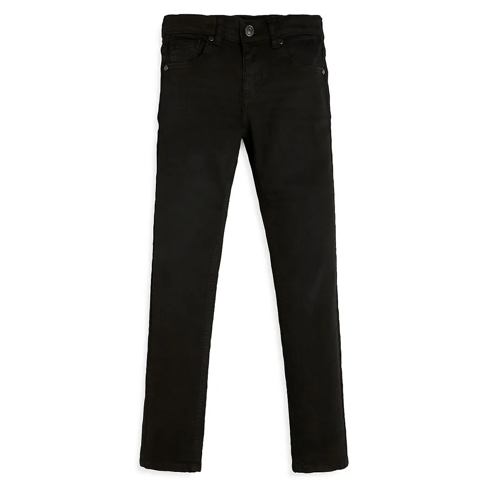 Boy's Cotton-Blend Solid Jeans