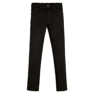 Boy's Cotton-Blend Solid Jeans