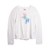 Girl's Unicorn-Print T-Shirt