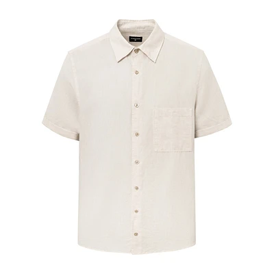 Corvin Washed Cotton-Linen Short-Sleeve Shirt