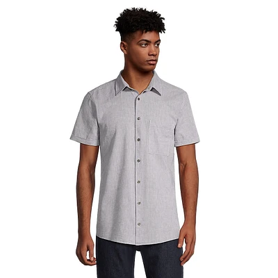 Corvin Washed Cotton-Linen Short-Sleeve Shirt