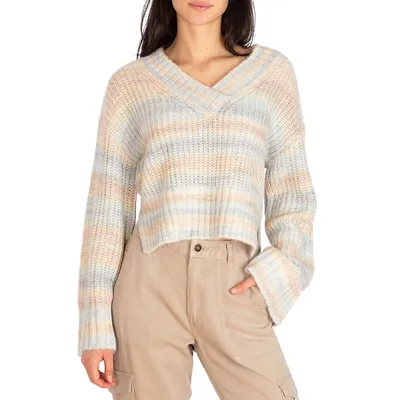 Neena Space Dye Striped Knit Sweater
