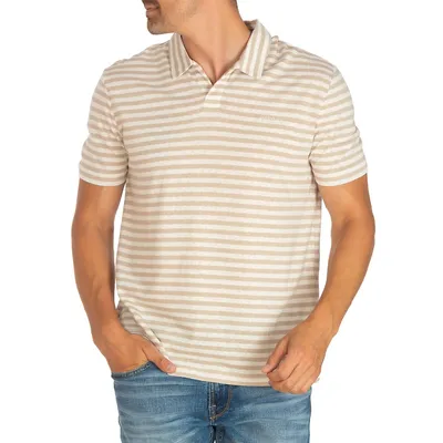 Striped Chest Logo Polo Shirt
