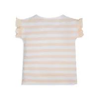 Little Girl's Ruffled Striped T-Shirt