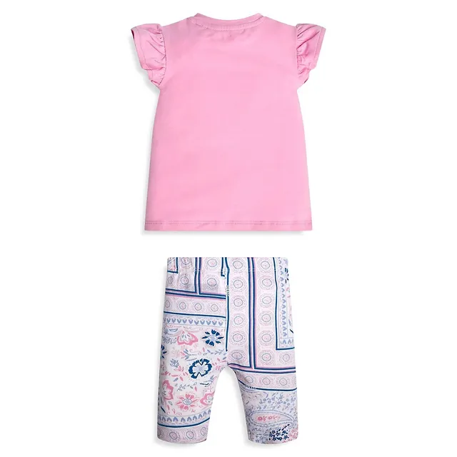 GUESS Baby Girl's Ruffle Graphic T-Shirt & Printed Leggings Set