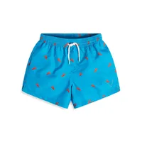 Boy's Mini Me Printed Swim Trunks