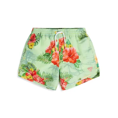 Boy's Mini Me Tropical Swim Trunks