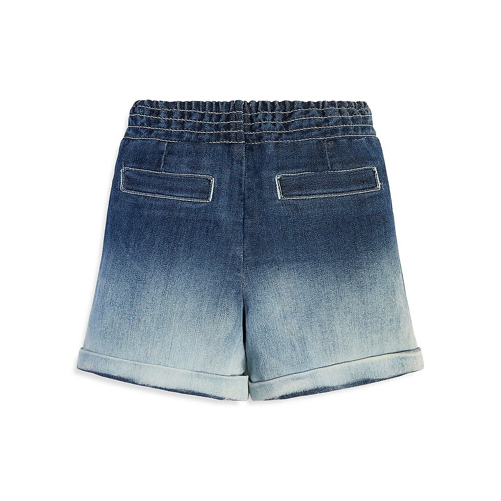 Little Girl's Shaded Denim Pull-On Shorts