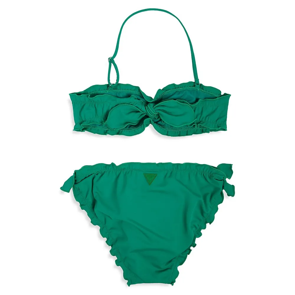 Girl's 2-Piece Ruched Bikini Set
