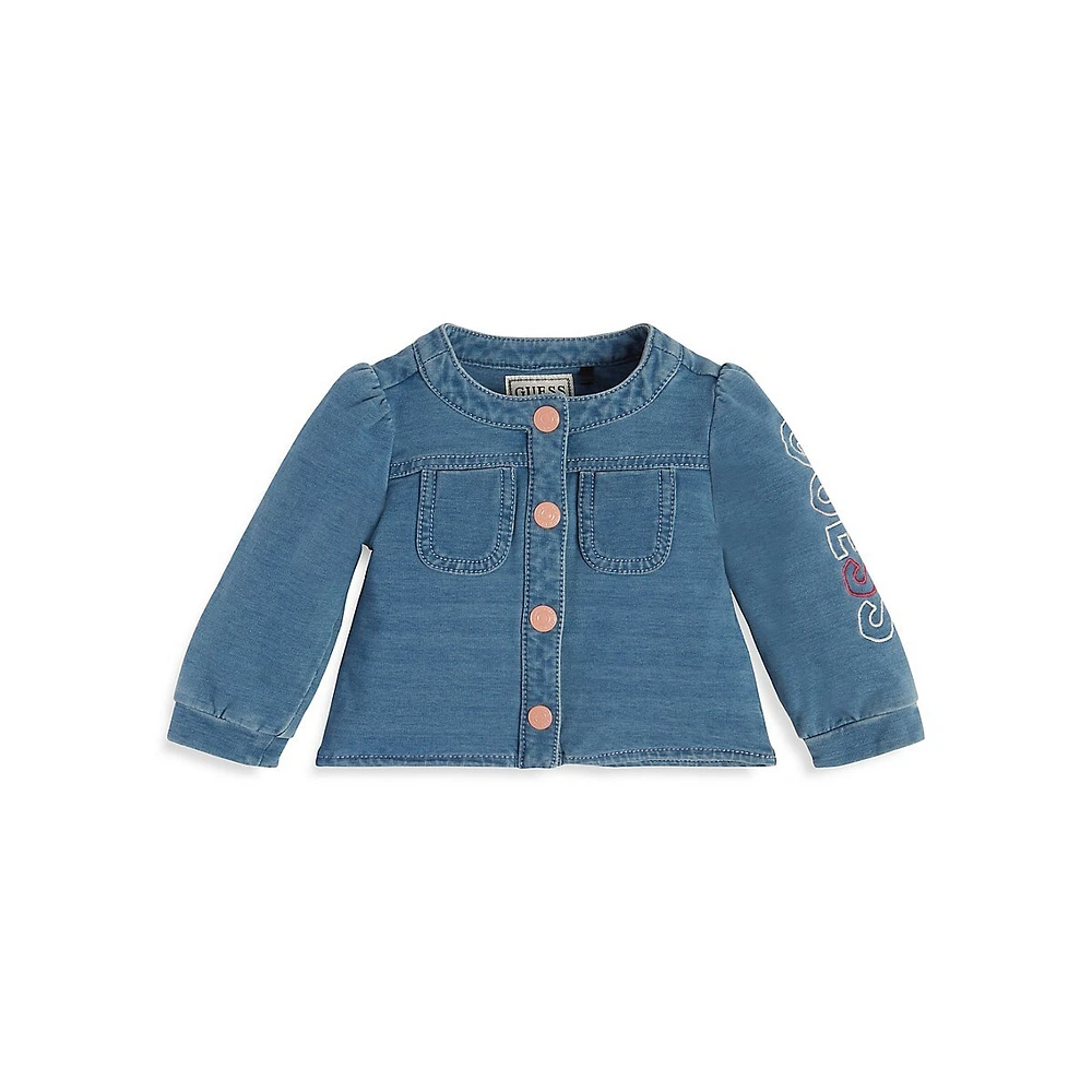 Baby Girls's Knit Long-Sleeve Denim Jacket