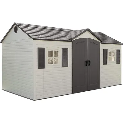 Lifetime 8' X 15' Outdoor Storage Shed With Shutters, Windows, And Skylights