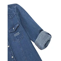 Girl's Western Denim Roll-Sleeve Shirt