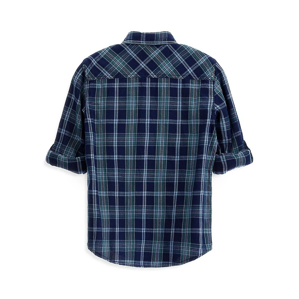 Boy's Roll-Tab Check Shirt