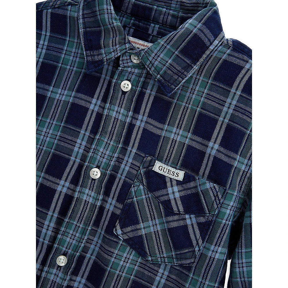 Boy's Roll-Tab Check Shirt