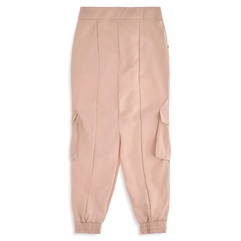 Girl's Sueded Cargo Jogger Pants
