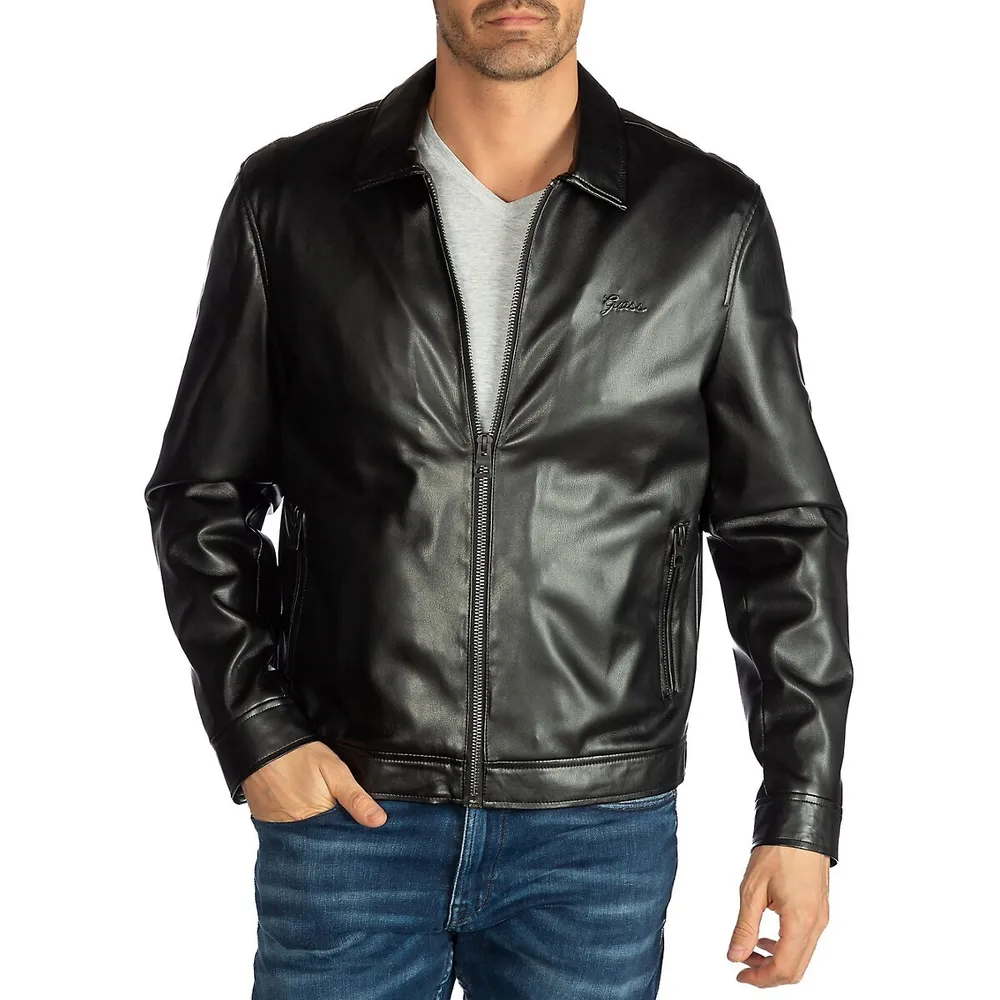 District Faux Leather Zip Jacket