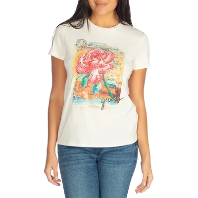 Short-Sleeve Positano Rose Easy T-Shirt